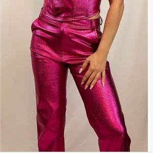 METALLIC, SPARKLY, PINK, PANTS